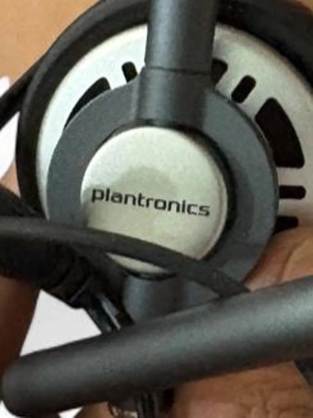 Vintage Wired Black Monaural Headset with Boom Microphone